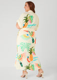 Tropical Print Maxi Shirtdress