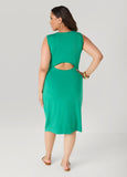 Cutout Parrot Midi Tank Dress