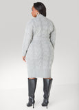 Belted Cable Knit Sweater Dress