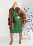 Plus Size Cable Knit Sweater Dress Plus Size Midi Dress