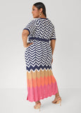 Zig Zag Pointelle Maxi Dress