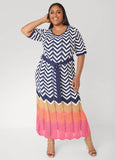 Zig Zag Pointelle Maxi Dress