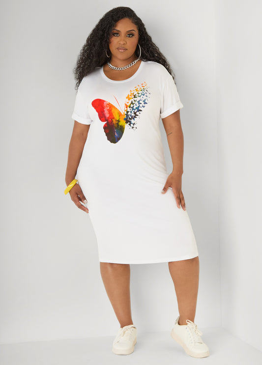 Butterfly T Shirt Dress