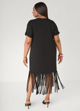 Healing Era Fringed T Shirt Dress