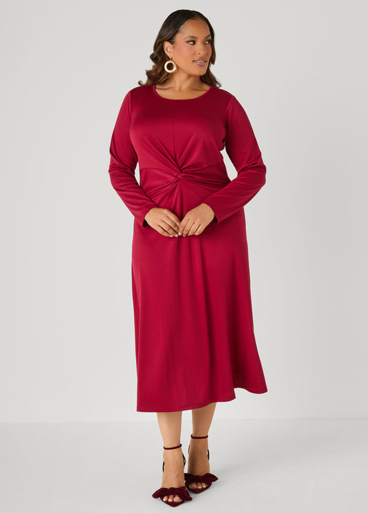 Knotted A Line Midaxi Dress