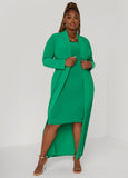 Plus Size Open Front Knit Duster