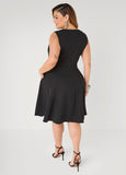 Textured Knit A Line Dress