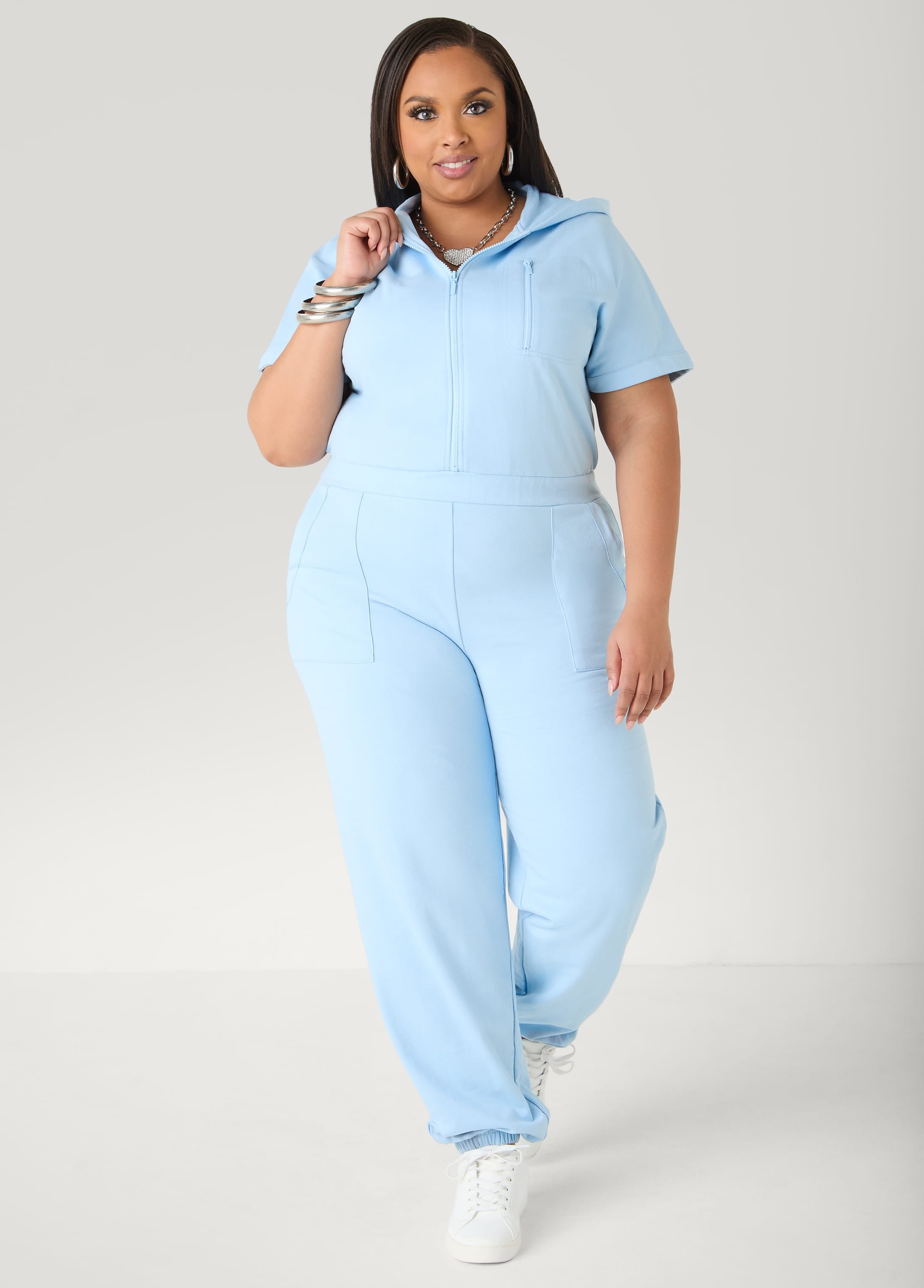 French Terry Joggers Jumpsuit – Ashley Stewart