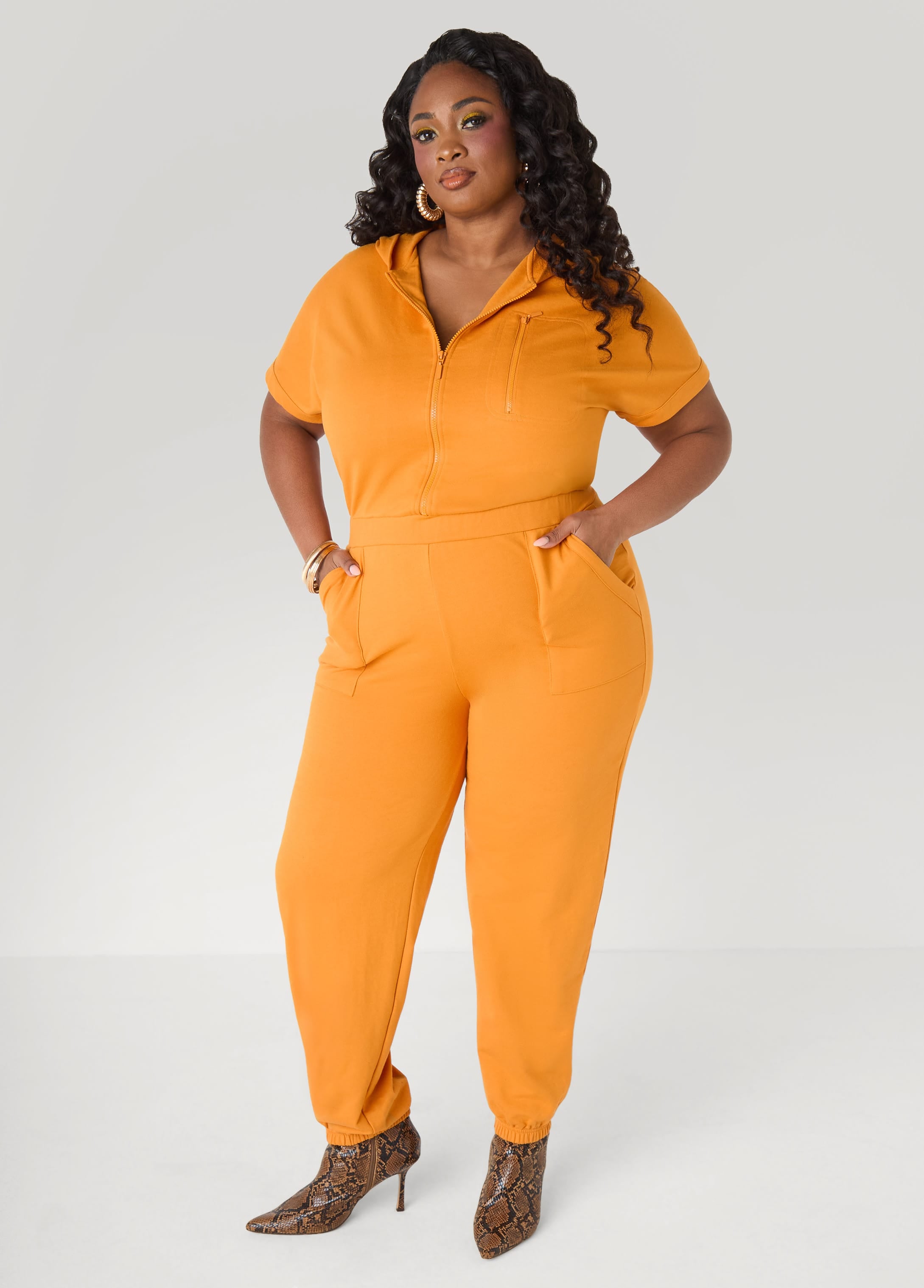 サルー French Terry Joggers Jumpsuit – Ashley Stewart