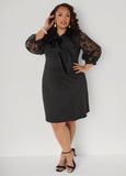 Organza Paneled A Line Dress