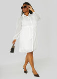 Belted Organza Shirtdress