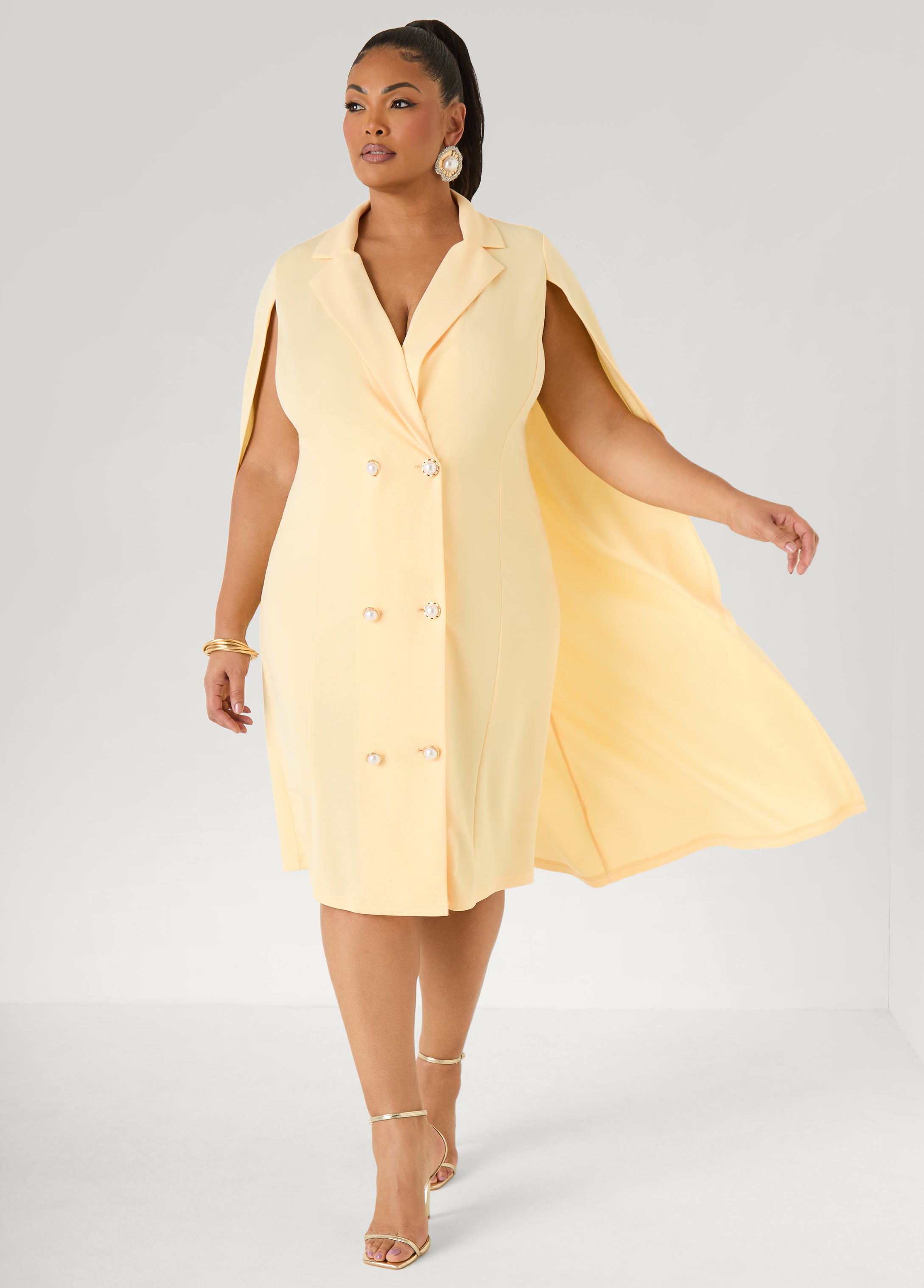 Cape Blazer Dress – Ashley Stewart Cape Blazer Dress – Ashley Stewart