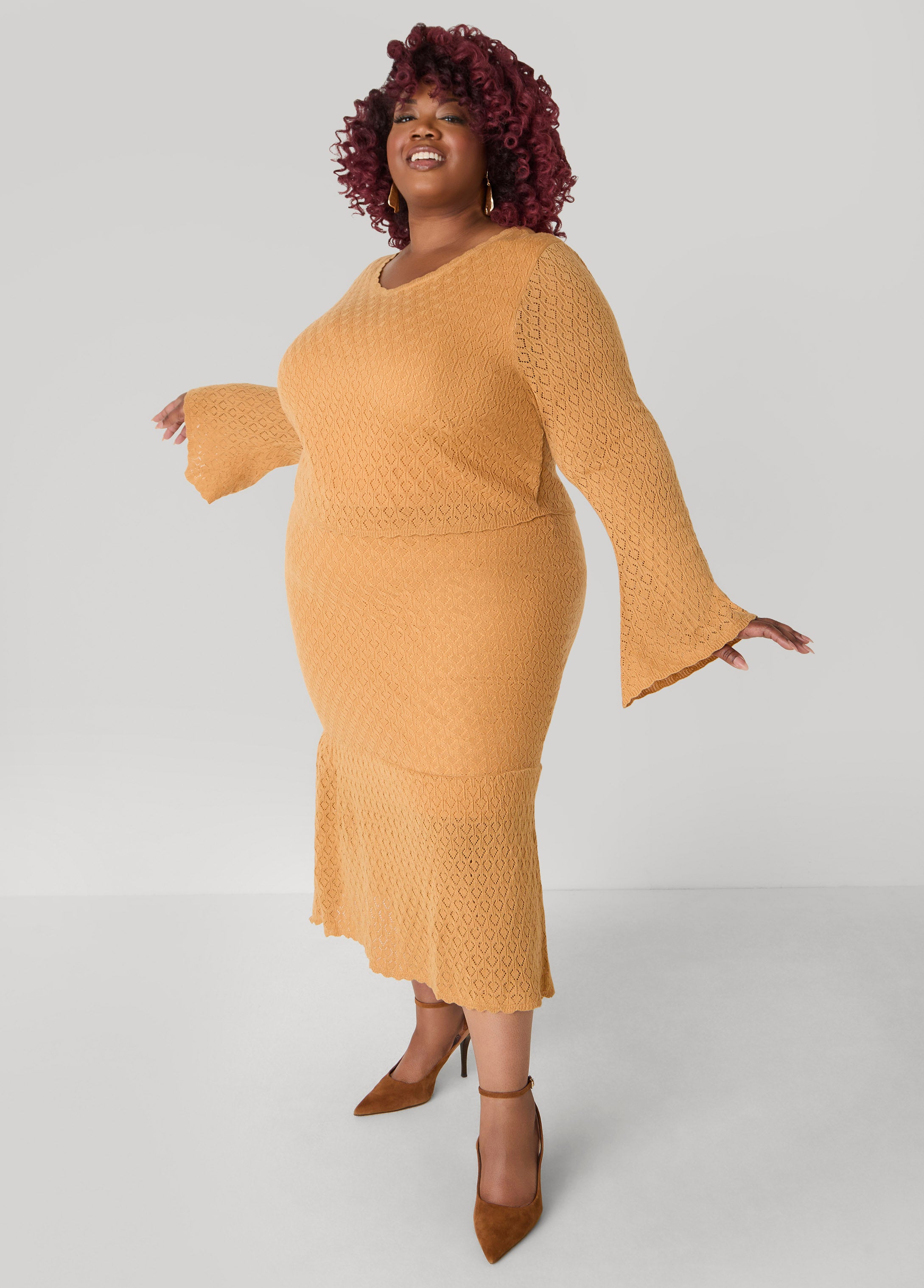 Plus Size Pointelle Knit Top