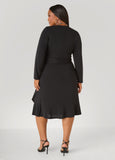 Ruffled Faux Wrap Dress