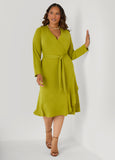 Ruffled Faux Wrap Dress