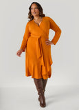 Ruffled Faux Wrap Dress
