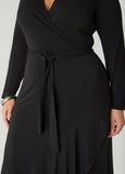 Belted Faux Wrap Dress