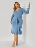 Belted Faux Wrap Dress