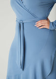 Belted Faux Wrap Dress