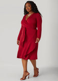 Belted Faux Wrap Dress