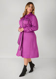 Belted Stretch Knit Shirtdress