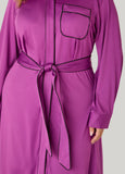Belted Stretch Knit Shirtdress