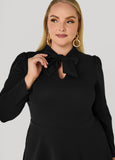 Tie Neck Cutout A Line Dress
