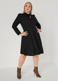 Tie Neck Cutout A Line Dress