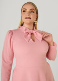 Cutout Tie Neck A Line Dress