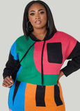 Colorblock Hooded Sweater Dress