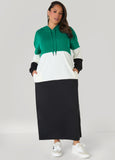 Colorblock French Terry Maxi Dress