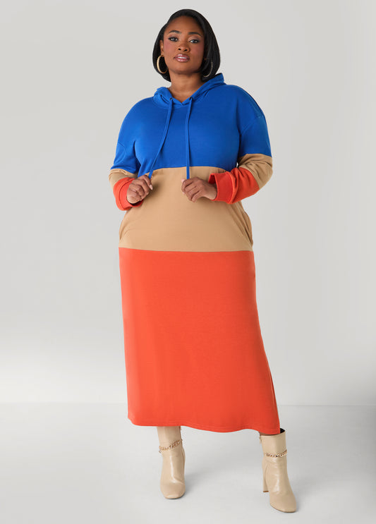 Colorblock French Terry Maxi Dress