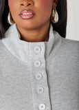 Button Front Sweatshirt Dress
