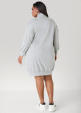 Button Front Sweatshirt Dress