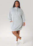 Button Front Sweatshirt Dress
