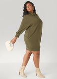 Button Front Sweatshirt Dress