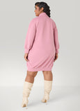 Button Front Sweatshirt Dress