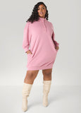 Button Front Sweatshirt Dress