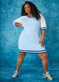 Plus Size Two Tone Sneaker Dress Casual Everyday Terry T Shirt Dress