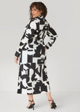 Button Detail Geo Maxi Shirtdress