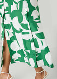 Button Detail Geo Maxi Shirtdress