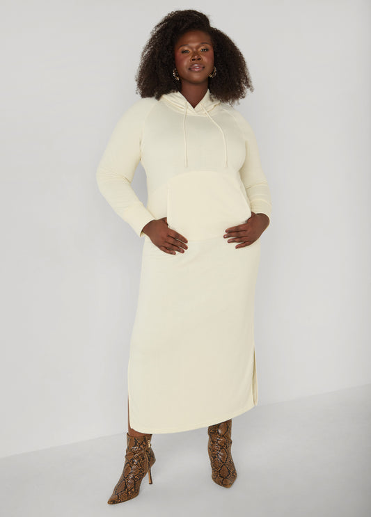 French Terry Hooded Maxi Dress