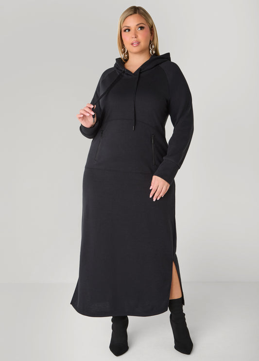 Hooded French Terry Maxi Dress