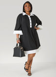 Two Tone Swing Shirtdress