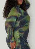Ruched Printed Mesh Dress