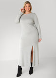 Gathered Marled T Shirt Maxi Dress