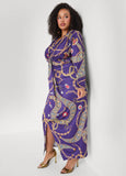 Status Print V Neck Maxi Dress