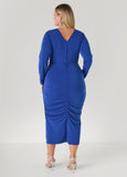 Studded Faux Wrap Bodycon Dress