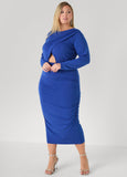 Plus Size Midi Bodycon Dress Plus Size Wrap Dress Knit Party Dress
