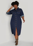 Midaxi Denim Shirtdress